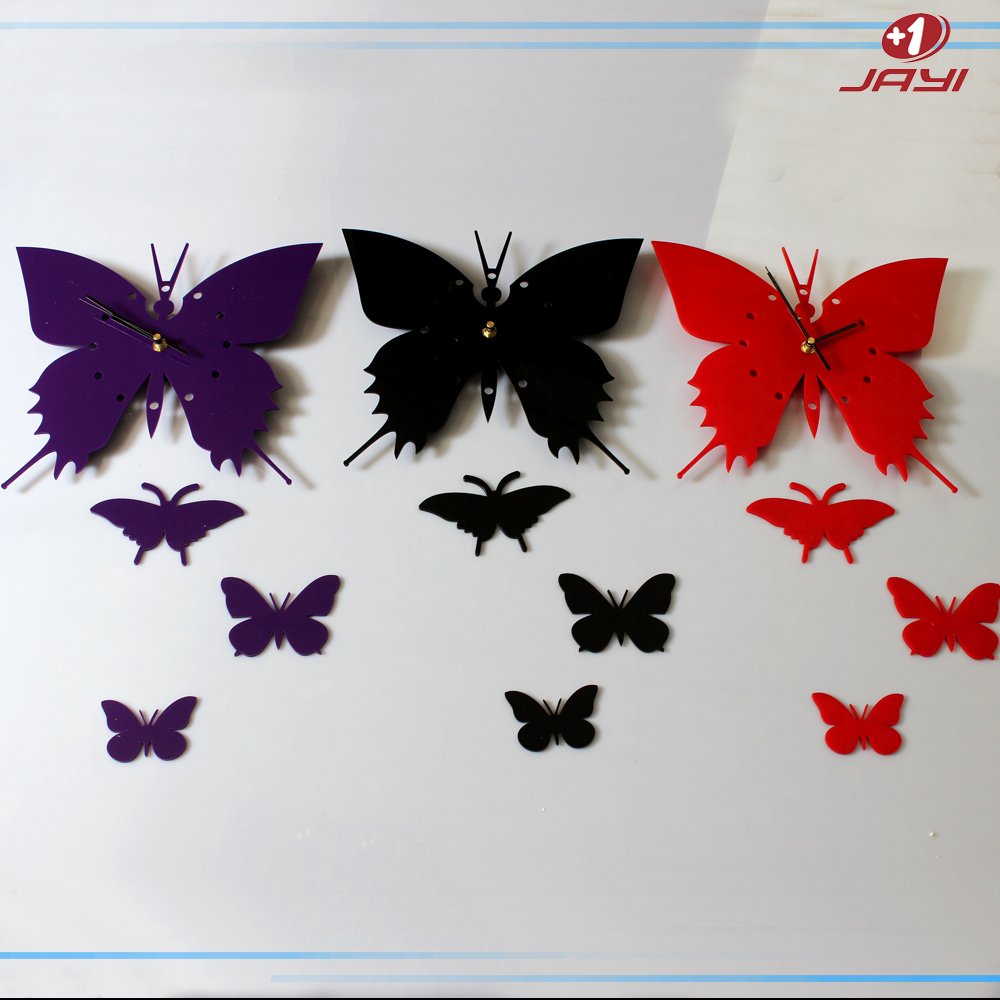 Multicolor acrylic clock Butterfly